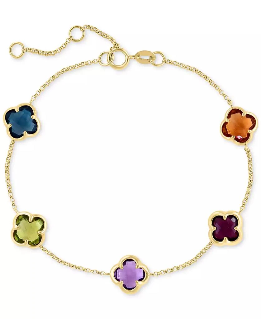 Effy EFFY® Multi-Gemstone Clover Link Bracelet (6-3/4 ct. t.w.) in 14k Gold