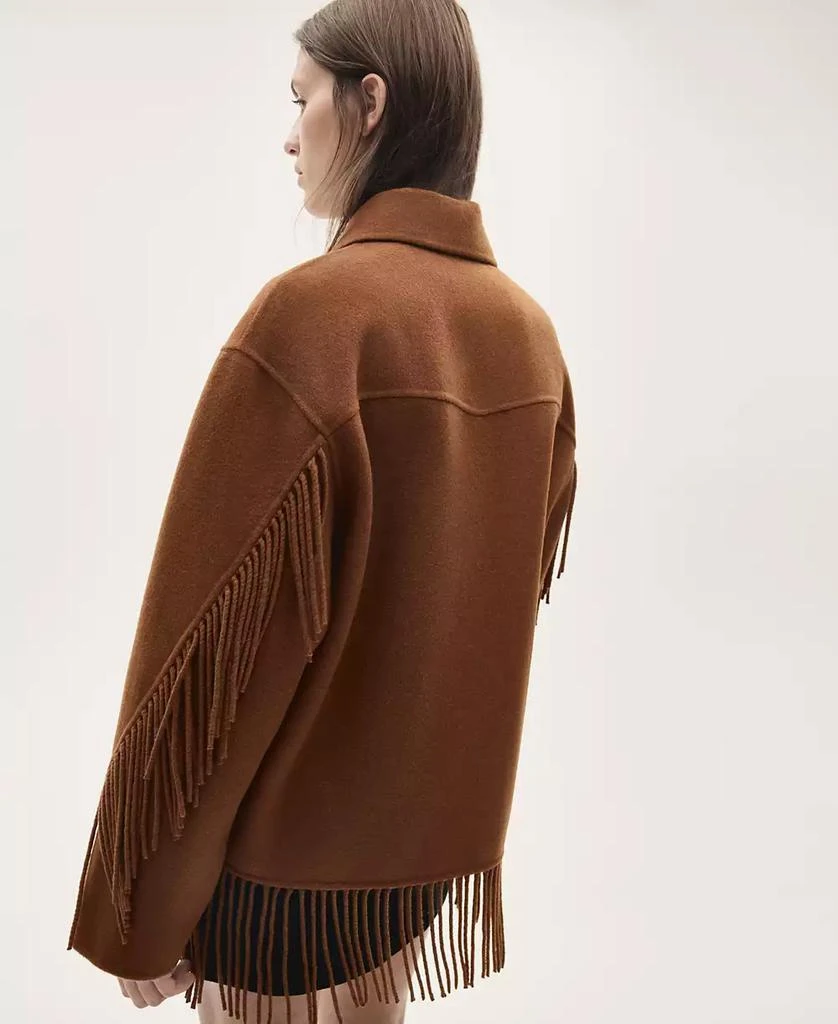 Mango Women's Fringed Wool-Blend Jacket 3