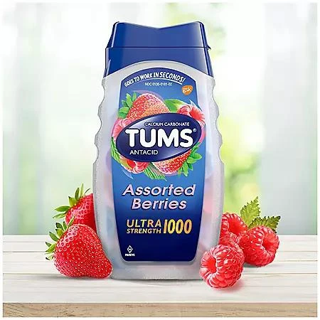 TUMS TUMS Ultra Strength Chewable Antacid Tablets, Assorted Berries, 265 ct. 9