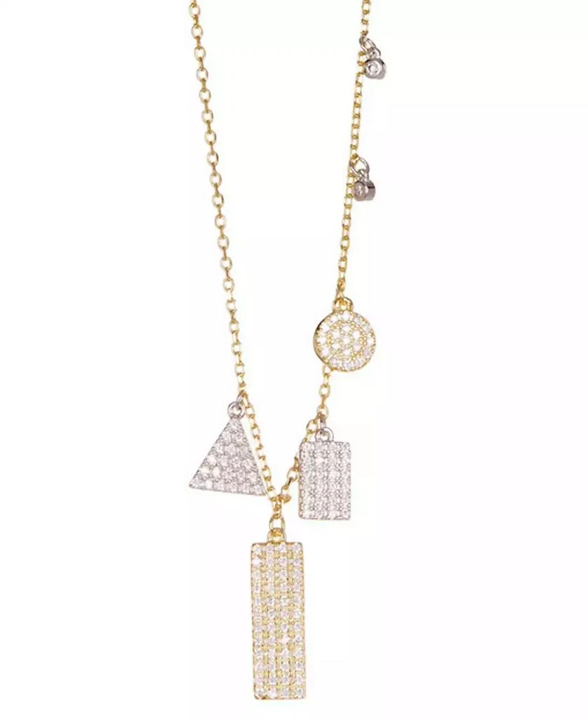 ADORNIA 14k Gold-Plated Multi Shape Crystal Necklace, 16" + 2" extender 1