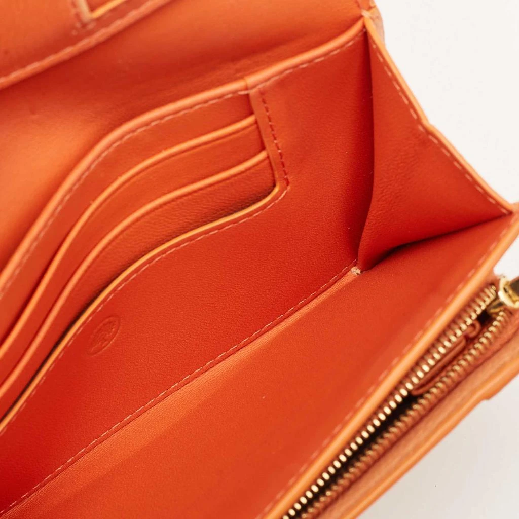 Mulberry Mulberry Orange Leather Flap Continental Wallet 4