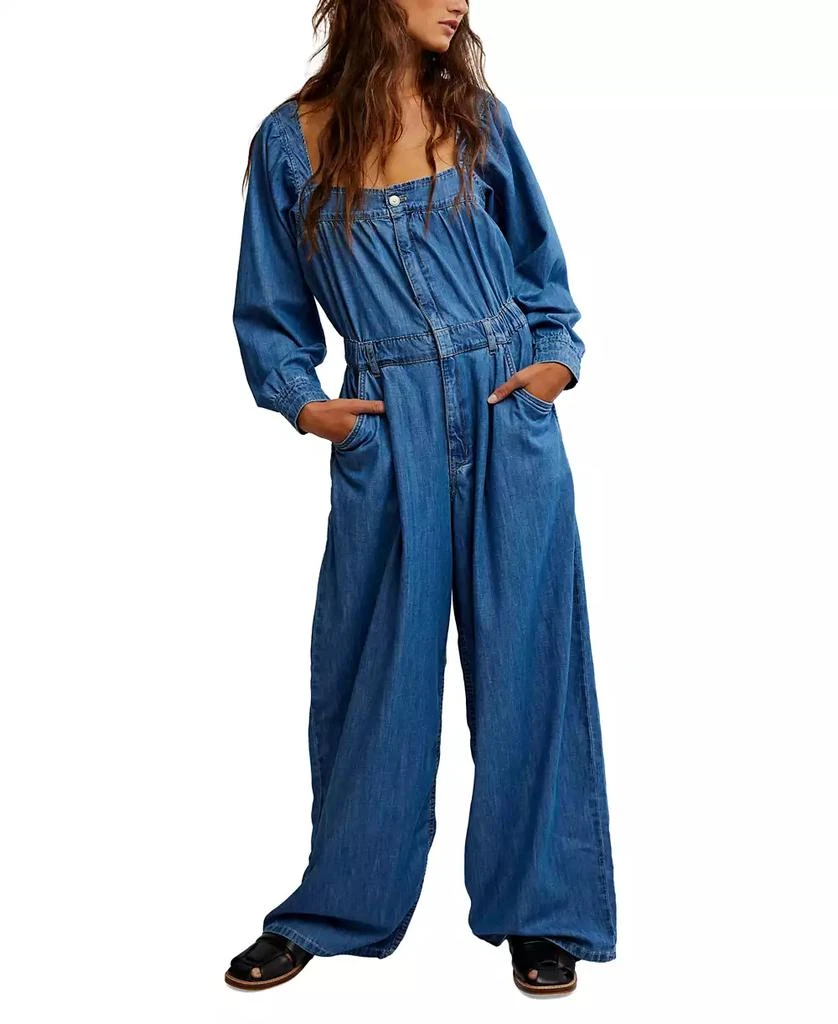 Free People Women's Clara Denim Jumpsuit 1