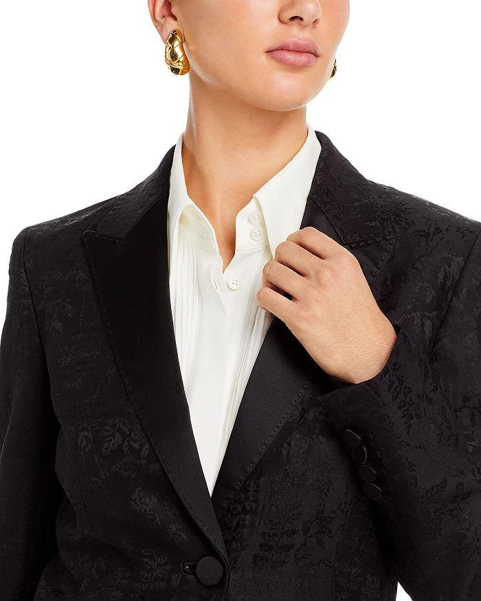 Lafayette 148 New York Satin Lapel Floral Blazer 6