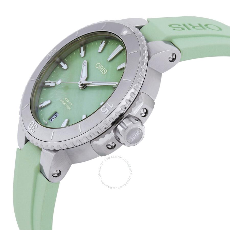 Oris Aquis Automatic Green Dial Ladies Watch 01 733 7770 4157-07 4 18 67FC