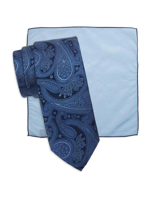 Hickey Freeman 2-Piece Pocket Square & Tie Set 1