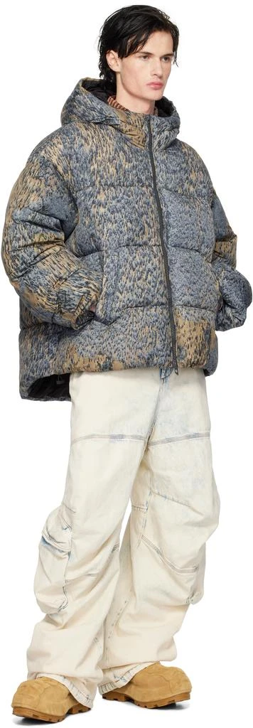 Diesel Blue & Brown W-Bogaert Puffer Jacket 4