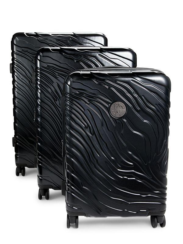 3 Piece Animal Textured Spinner Suitcase Set