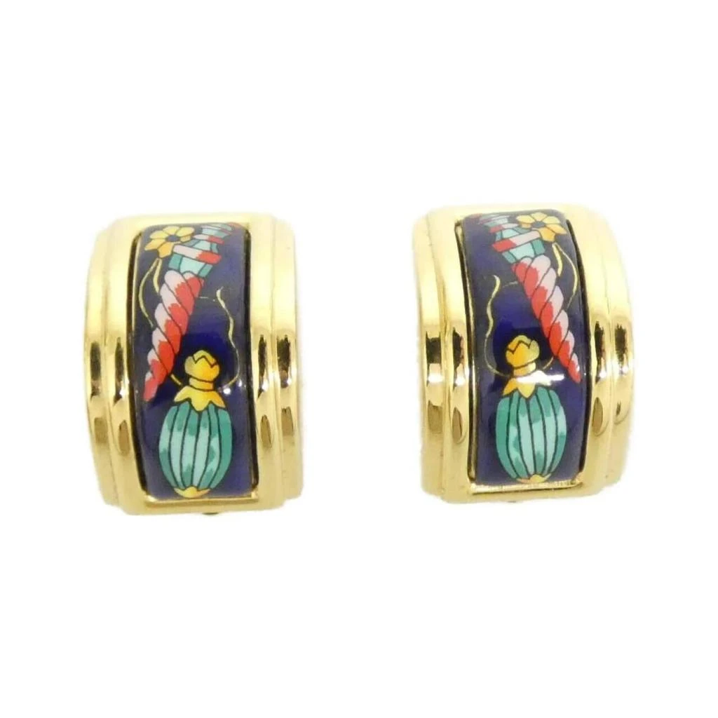 Hermes gold blue Clip Earrings (Pre-Owned)