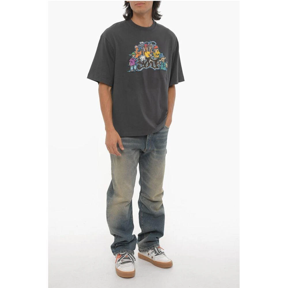 Off-White Off- SEASONAL Crew-neck T-Shirt with Graffiti Men's Print 4