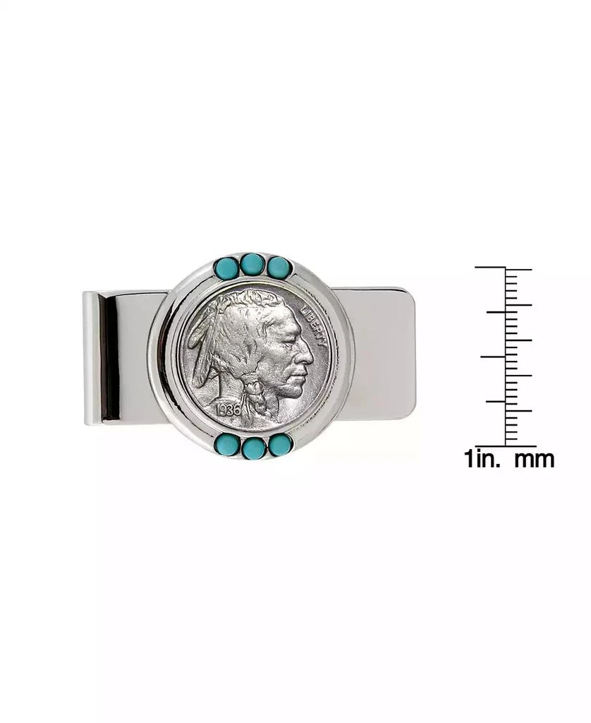 American Coin Treasures Men
s Buffalo Nickel Turquoise Coin Money Clip 2