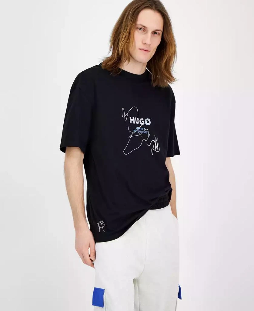 Hugo Boss Men's Creative Department Relaxed Fit Short Sleeve Crewneck Logo Graphic T-Shirt 1