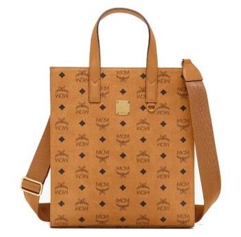 MCM Ladies Fortuna Visetos Tote in Cognac