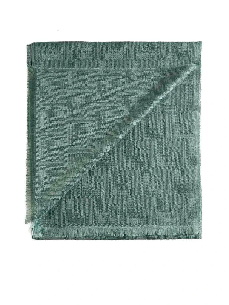 Fendi Fendi All-Over FF Motif Frayed-Edge Scarf 2