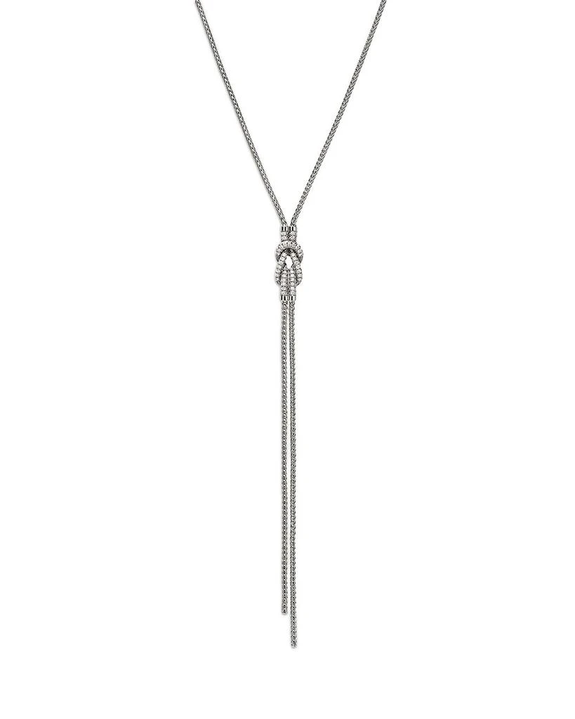 JOHN HARDY Sterling Silver Love Knot Diamond Lariat Necklace, 18-20" 1