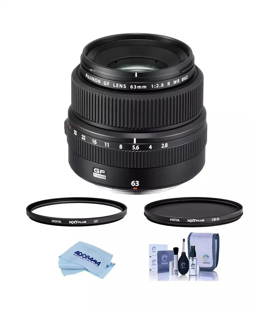 Fujifilm GF 63mm f/2.8 R WR Lens, Bundle with Tiffen 62mm UV and CPL Filters