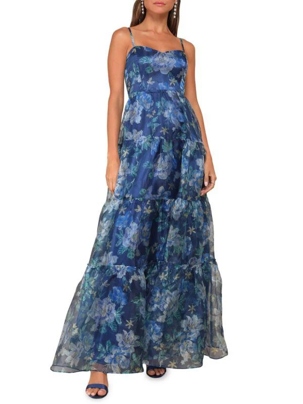 Lulus Floral Organza Tiered Gown 1