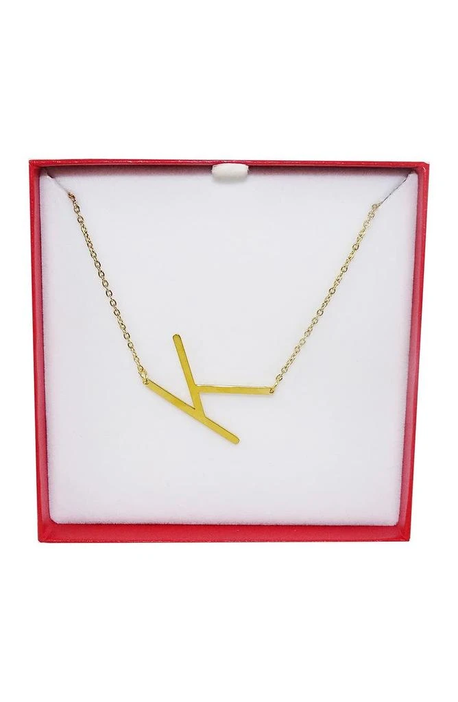 Savvy Cie Jewels 14K Gold Plated Initial Pendant Necklace with Gift Box - Multiple Letters Available 7