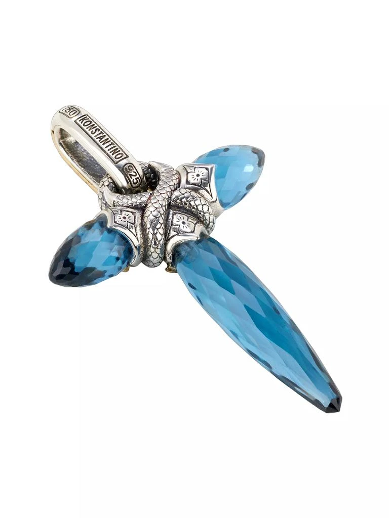 Konstantino Anthos Blue Spinel Cross Pendant 6