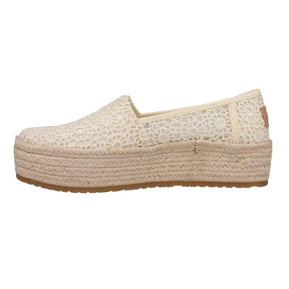 TOMS Valencia Floral Crochet Platform Espadrille Slip On Flats 3