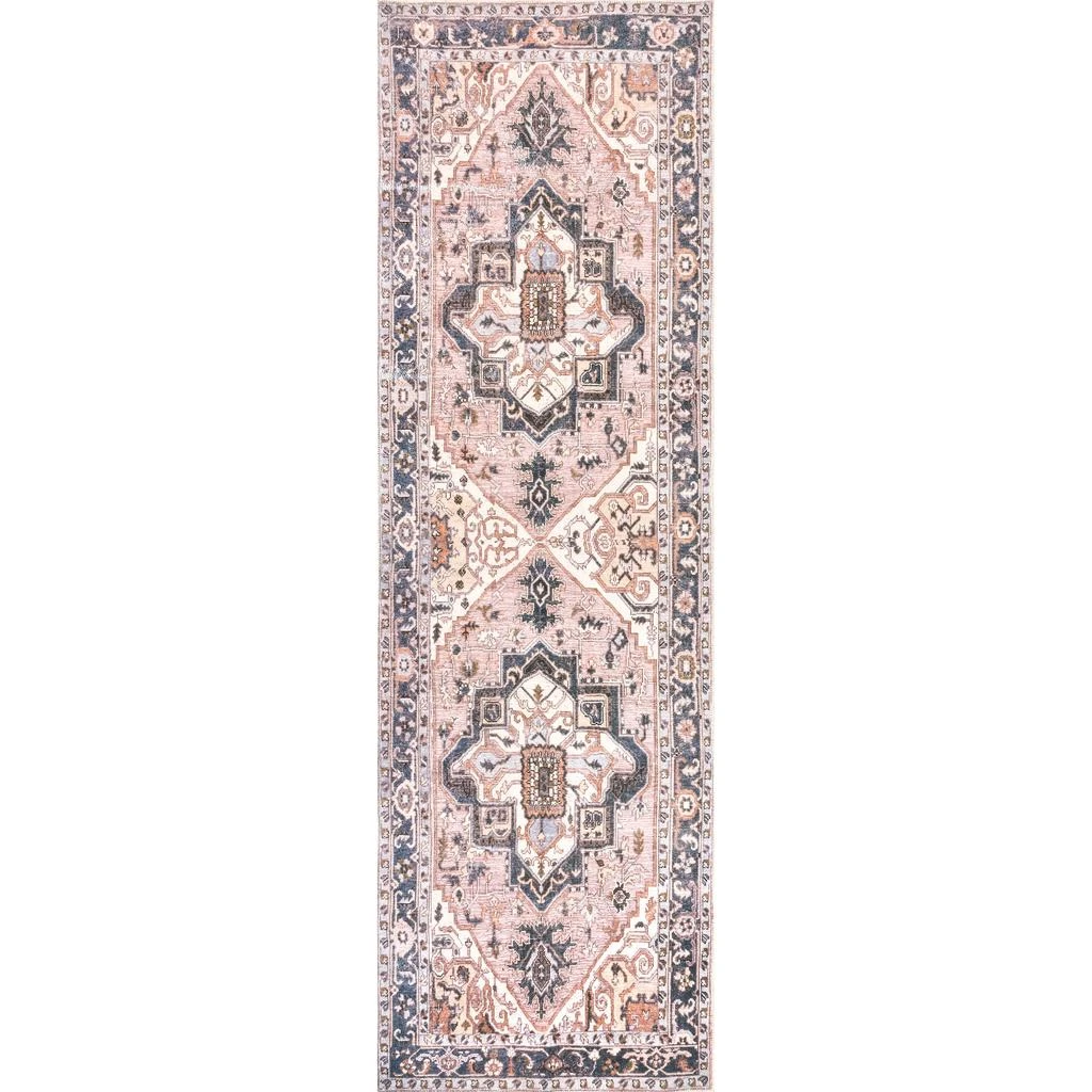 nuLOOM Sasha Machine Washable Medallion Area Rug 2
