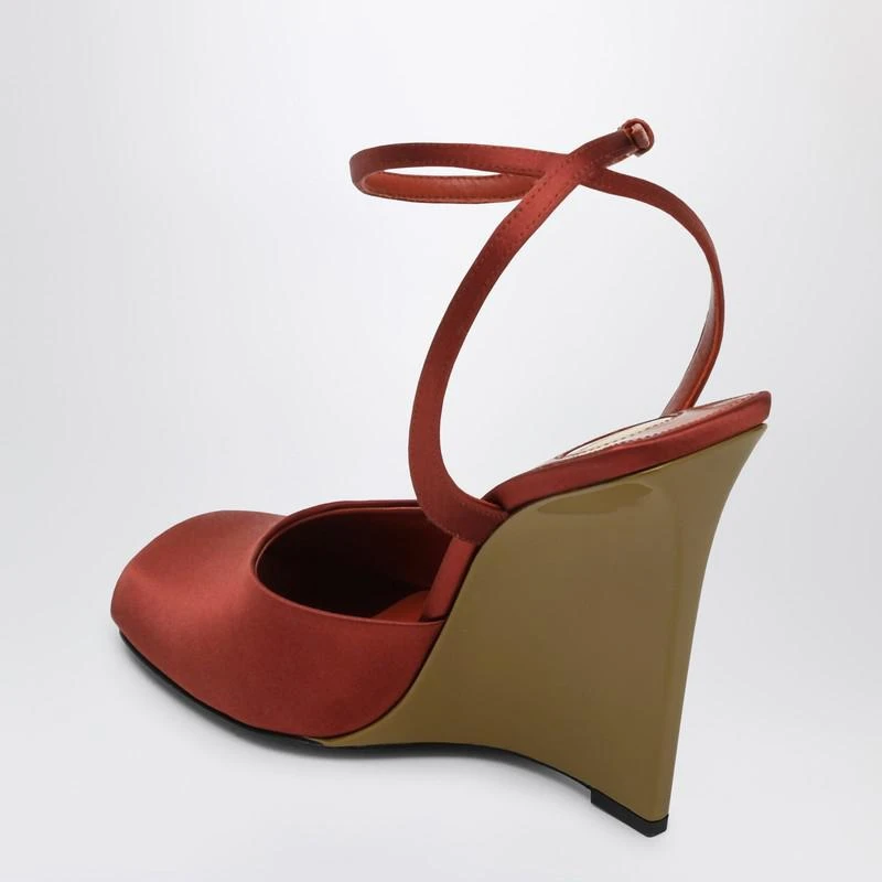 Yves Saint Laurent Zeppe La Scandale in satin rust color 4