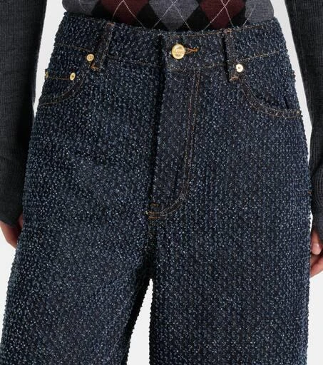 Ganni Fluffy mid-rise wide-leg jeans 4