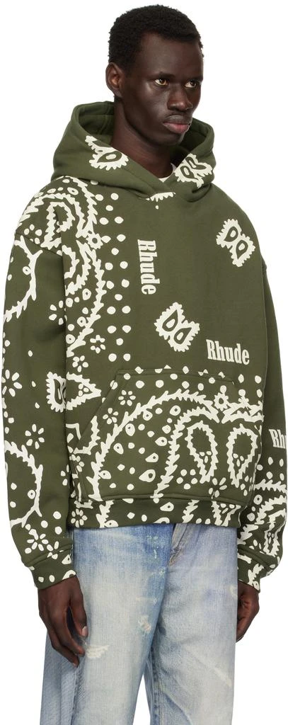 Rhude Khaki Bandana Print Hoodie 2