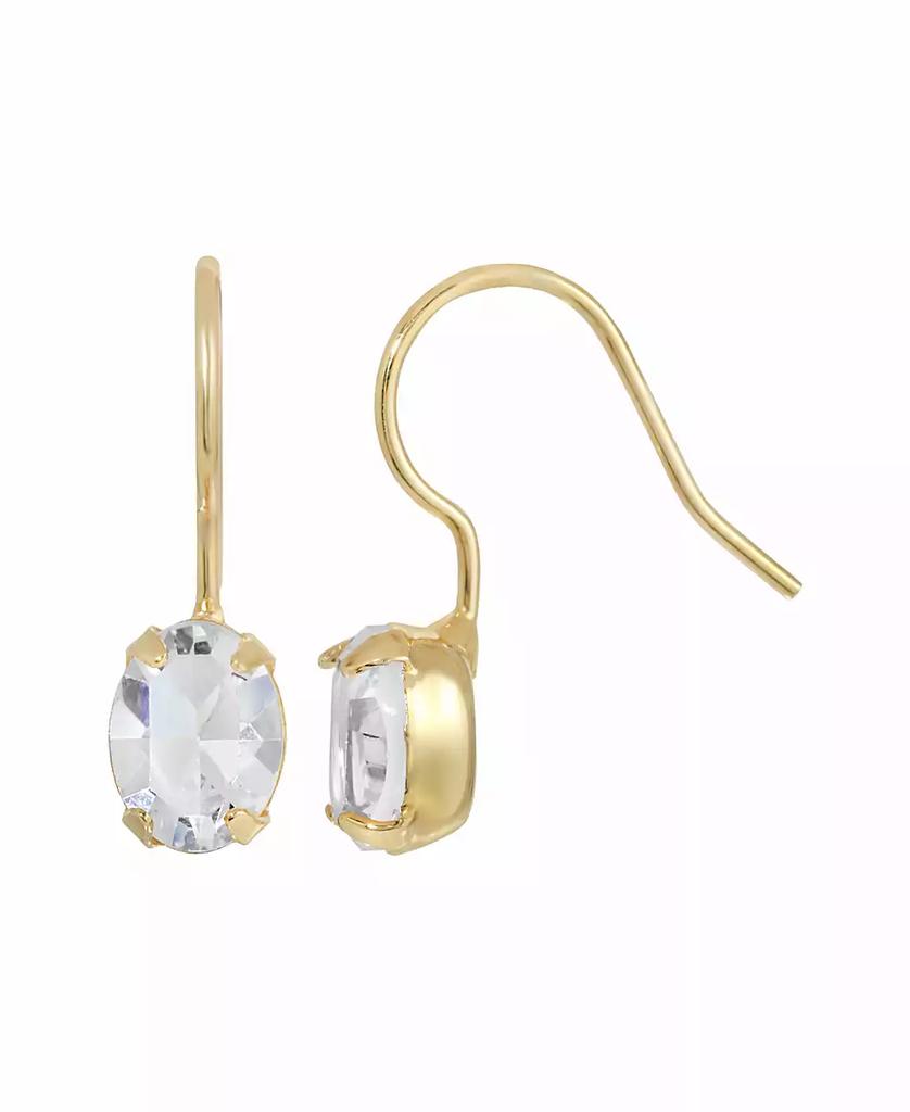 2028 Women's Crystal Small Oval Wire Earrings