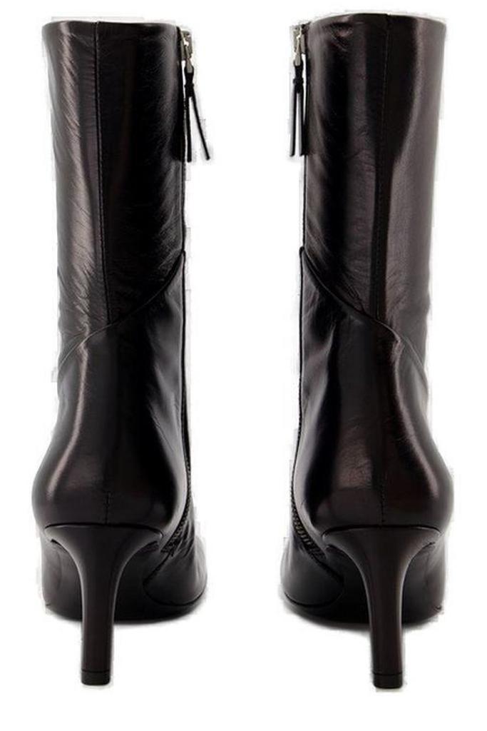 Shop Jil Sander Square Toe Panelled Ankle Boots on Sale at