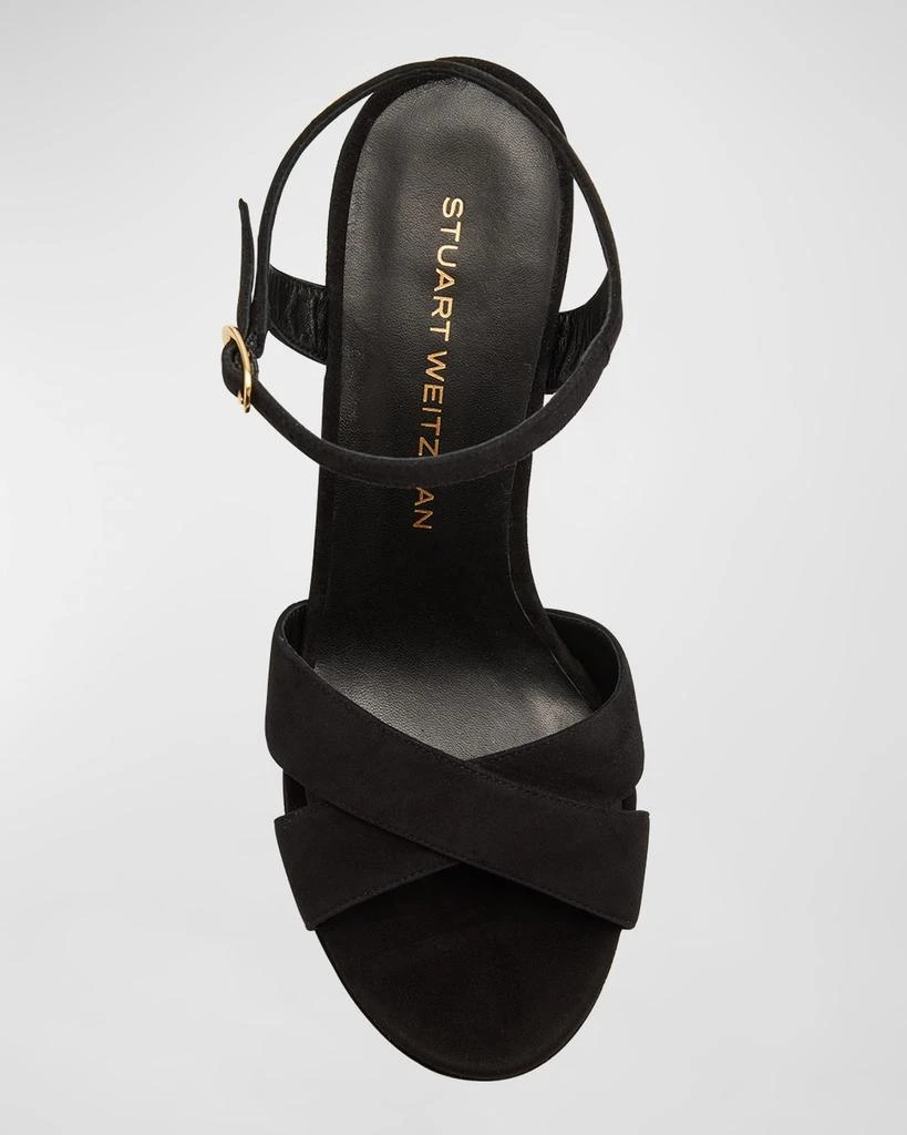 Stuart Weitzman Dayna Suede Crisscross Platform Sandals 5