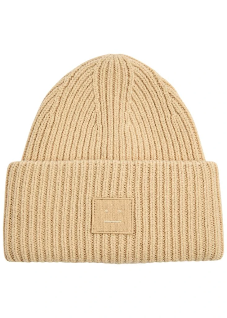 Acne Studios Logo ribbed wool beanie 1