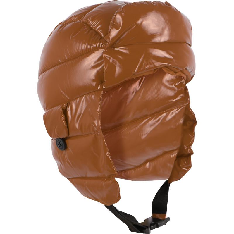 BOMBOOGIE Puffed glossy helmet cap in brown