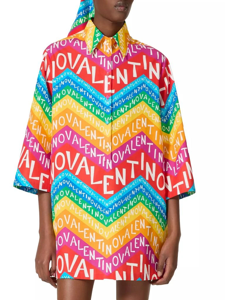 Valentino Chevron 24 Popeline Short Dress 3