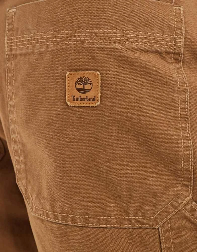 Timberland Timberland Washed canvas carpenter pant in dark wheat boot 2