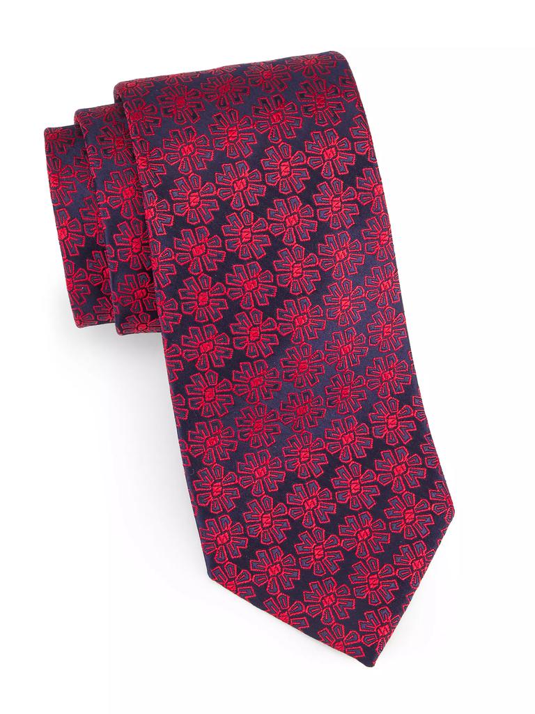 Charvet Flower Medallion Silk Tie