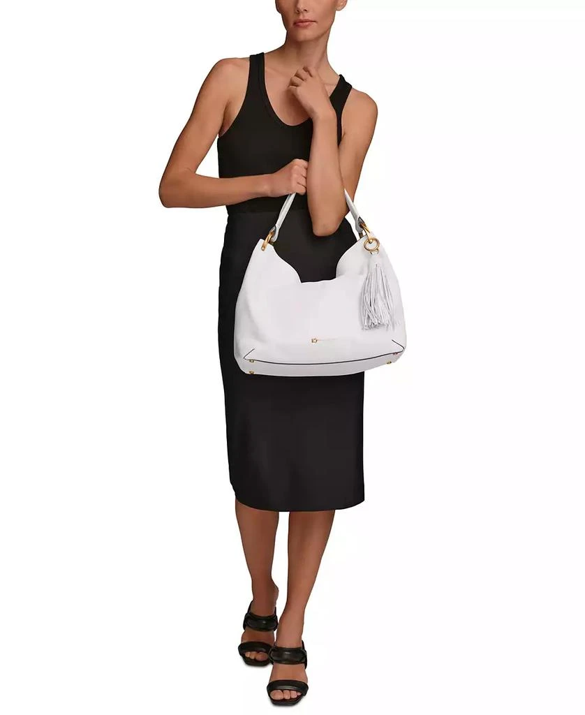 Donna Karan Glenwood Leather Shoulder with Tassel Detail 6