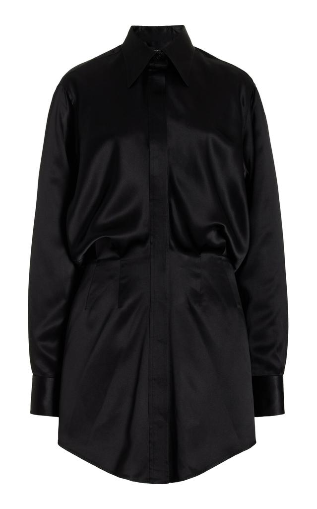 Brandon Maxwell Brandon Maxwell - The Vera Silk Mini Shirt Dress - Black - US 8 - Moda Operandi