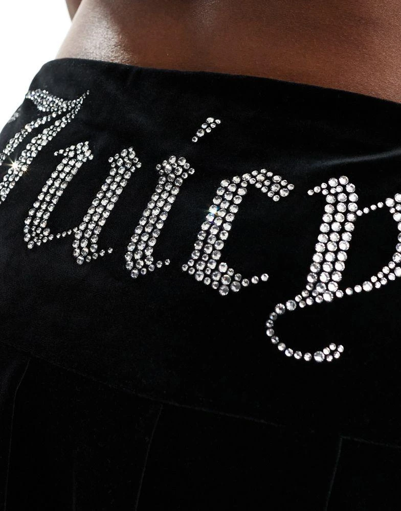 Juicy Couture Juicy Couture velour pleated mini skirt in black 3