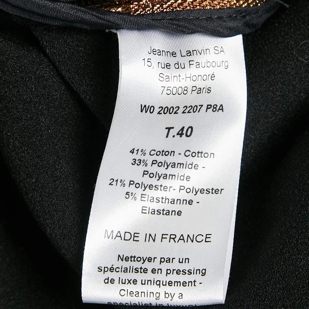 Lanvin Lanvin Gold Lurex Cotton Blend Gathered Short Dress M 4