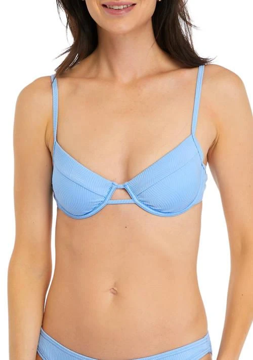 DAMSEL Swirly Textured Underwire Bikini Swim Top 1