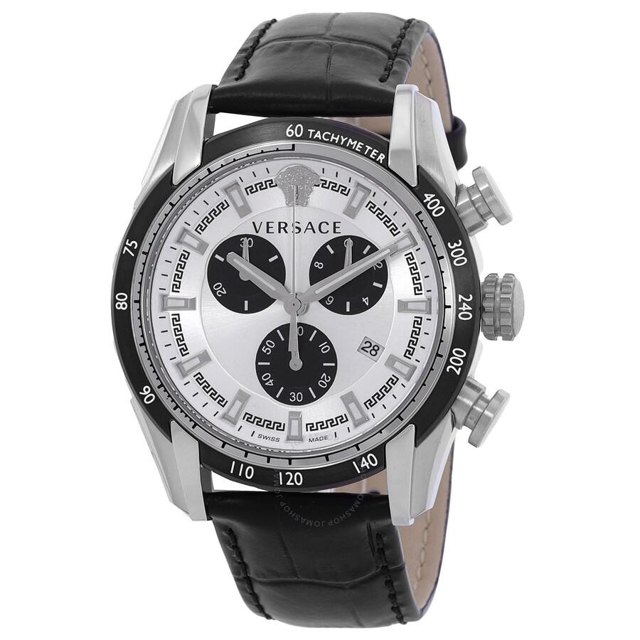 Versace V-Ray Chronograph Quartz Silver Dial Men's Watch VE2I00821