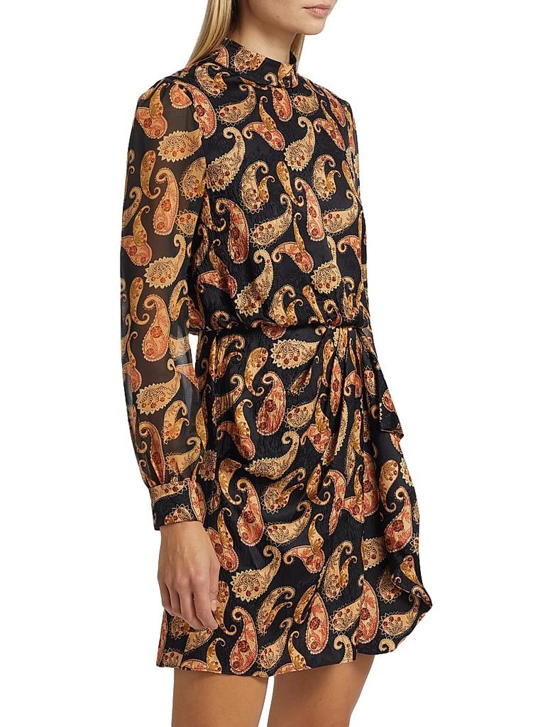 Saloni Isa Paisley Draped Minidress 4