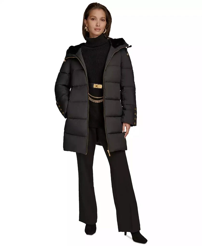 Donna Karan New York Women's Hooded Down Puffer Coat 9