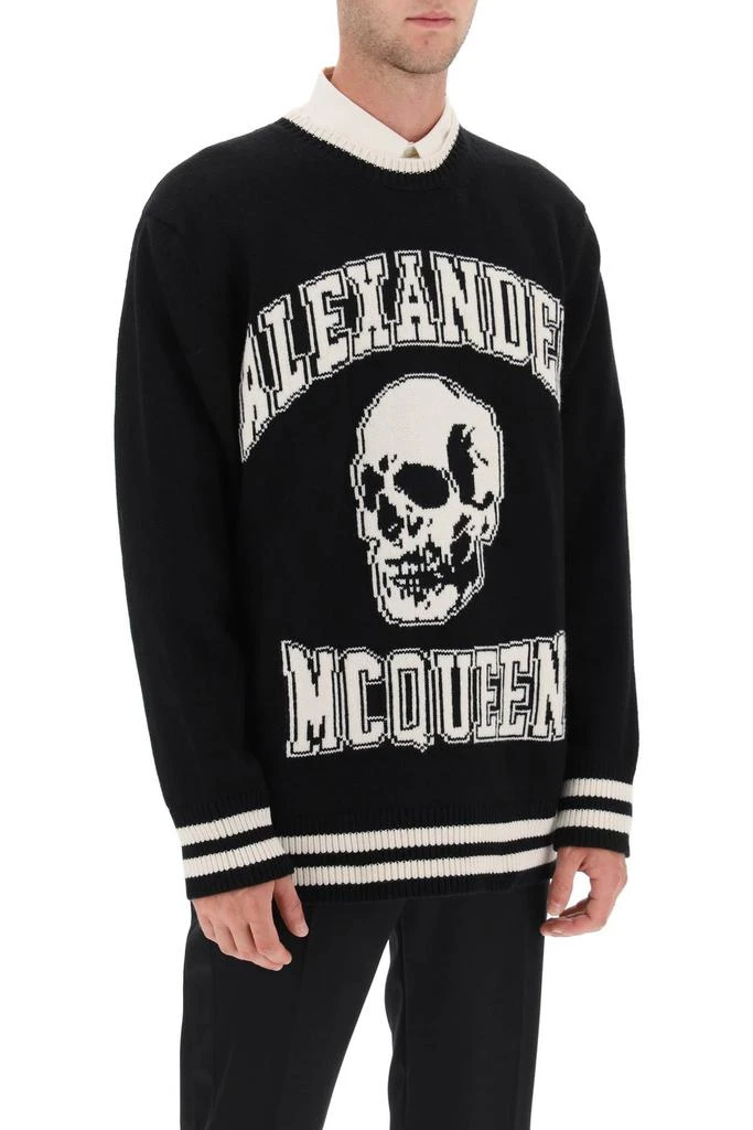 ALEXANDER MCQUEEN varsity sweater with skull motif 2