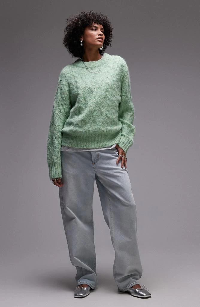 Topshop Fluffy Cable Stitch Sweater 4