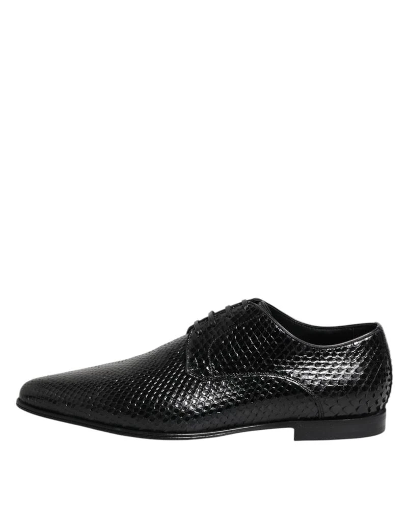 Dolce & Gabbana Dolce & Gabbana Black Exotic Leather Lace Up Derby Shoes 6