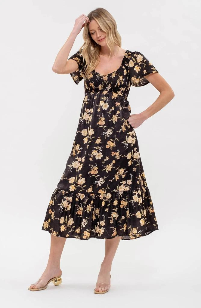 Blu Pepper Floral Smocked Midi Dress 6