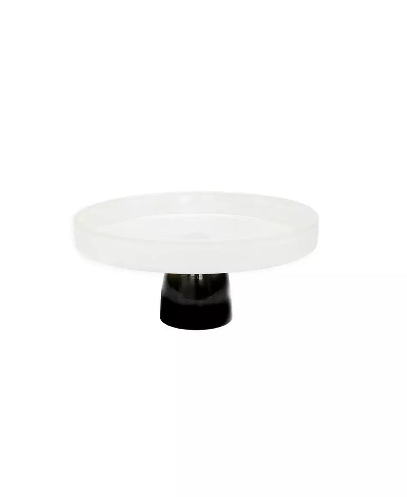 Classic Touch Glass Cake Plate on Black Stem, 9.5" D 3
