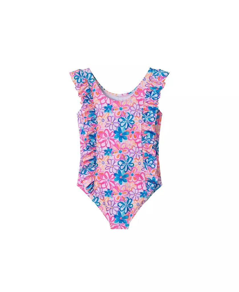 Andy & Evan Toddler/Child Girls Floral Print Rib Swimsuit 1