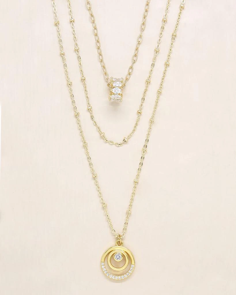 Ettika Jewelry Circles of Crystal Dainty Layered Necklace Set 3